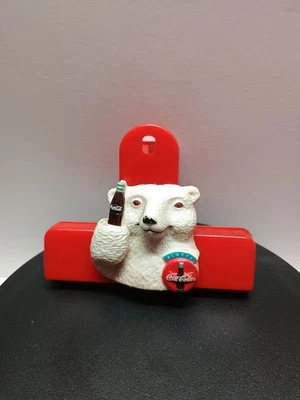 Vintage Coca-Cola Magnet 1997 Polar Bear Chip Clip - Image 1 of 3