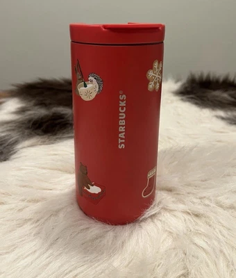 Starbucks 2025 Holiday Red Gingerbread Cookie Bottle Vaso 12oz NUEVO Foto 1 de 4