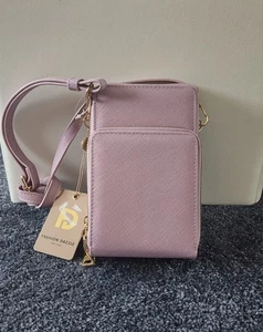 Moda Dazzle Nueva York Aprobado Vegano Malva Bandolera Cartera Monedero - Imagen 1 de 11