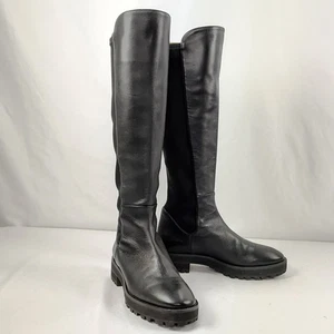 Stuart Weitzman 50/50 Boot Black Leather Size 7B - Picture 1 of 8