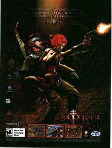 2002 PRINT AD - BLOODRAYNE GAME AD SEXY HORROR GAMING ART MANCAVE GAME ROOM ART - Bild 1 von 1