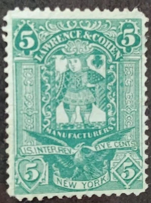 U.S.A MATCH AND MEDICINE STAMPS SCOTT RU11e. 1 Tiny Dark Silk Fiber. - Image 1 of 2