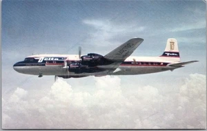 Vintage 1950s DELTA AIR LINES Advertising Postcard "Golden Crown DC-7" Unused - Picture 1 of 2