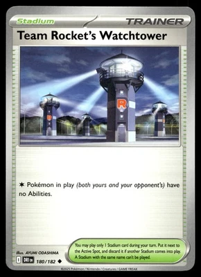 TEAM ROCKET'S WATCHTOWER 180/182 UNCOMMON DESTINED RIVALS POKEMON - Image 1 of 4