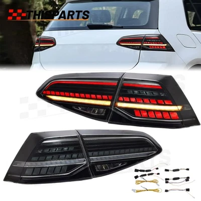 For 2014-2019 Volkswagen Golf 7 Smoke full LED Tail Light lamp w/Sequential Turn Foto 1 de 4