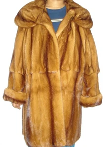 Flawless Whiskey Mink Fur Coat Size 14-16 FREE SHIP Mint, Perfect Condition - Picture 1 of 7