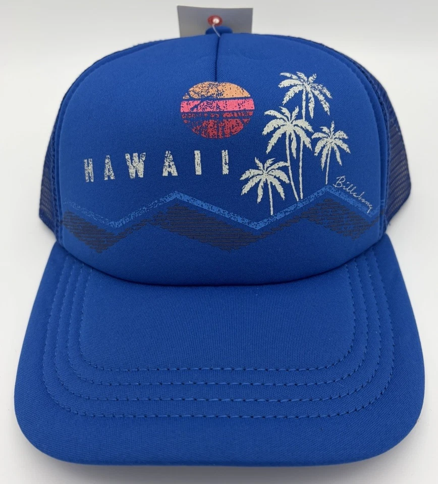 BIllabong Across Waves Hawaii Lightweight Adjustable Mesh back Truckers Hat