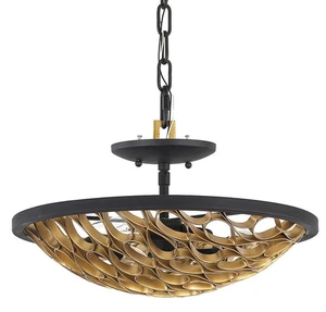 Ventura 3-Light Ceiling Light in Matte Black and Gold - Picture 1 of 5