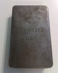 TO MY LOVE ONE WWII Soldier War Metal Corazón Escudo Biblia y Tarjeta de Pago de Soldado - Imagen 1 de 15
