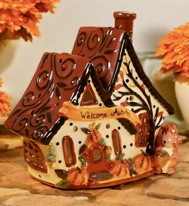 Blue Sky Clayworks Squirrel Tea Light Candle House Fall Autumn Auth Retailer NEW - Picture 1 of 8