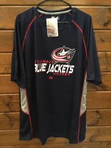 Columbus Blue Jackets Hockey Logo Blue Majestic T-Shirt 2XL - NWT - Picture 1 of 6