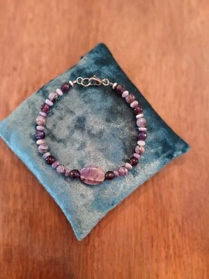 Beaded Amethyst Bracelet with Hook - Image 1 of 4