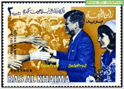 ОБЪЕДИНЕННЫЕ АРАБСКИЕ ЭМИРАТЫ 1965 ОАЭ ДЖОН Ф. КЕННЕДИ JFK НОВОМ FV ЛИЦО 3 РУПИИ MNH МАРКИ - Изображение 1 из 2