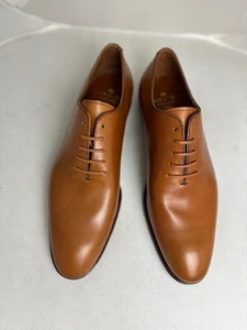 Carmina Shoemaker Wholecut Oxfords Size UK 7.5 Deia 910 Tan Vegan Calf - Picture 1 of 5