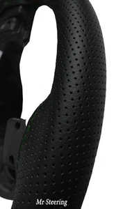FOR BMW E60 E61 PERFORATED LEATHER STEERING WHEEL COVER 03-10 GREEN STITCHING - Picture 1 of 1