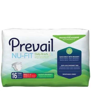 Prevail Nu-Fit Adult Daily Briefs, Maximum Absorbency - Picture 1 of 9
