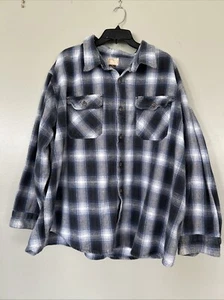 Heavy Flannel Blue Plaid Men’s 4X Shirt Guessing St John Bay Tag Unreadable - Picture 1 of 5