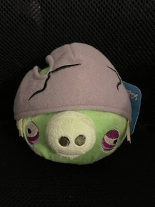 Angry Birds Green Corporal Pig Plush Cracked Helmet Bad Piggies 5" No Sound NWT - Picture 1 of 4