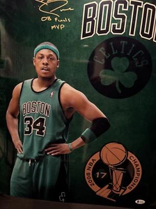 Paul Pierce Boston Signed 16x20 Metallic Photo Celtics 08 Finals MVP Beckett Coa - Picture 1 of 6