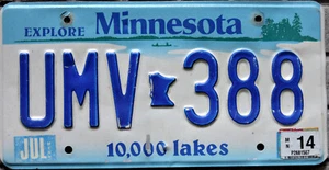 TARGA Originale USA auto MINNESOTA Stato 10.000 Laghi CON NUMERAZIONE IN RILIEVO - Bild 1 von 2