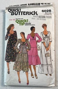Abito contadino a vita alta BOHO 6026 modello cucito butterick vintage anni 70 taglia 10 - Foto 1 di 4
