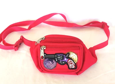 Hot Pink Girls Woman Fanny Pack Belt Bag Western Pistol and sequence patchwork - Image 1 of 4