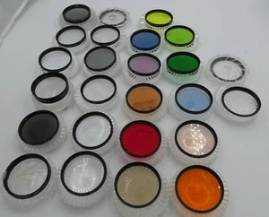 Vintage 25 Lens Filters + Adapters 55mm Minolta Kenko Hoya Vivitar PR0711-8 - Picture 1 of 4