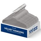 SereneLife 100 Pcs Velvet Hangers - Non-Slip, Sturdy w/ 360° Swivel Hook