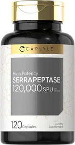 Serrapeptase 120000 SPU | 120 Capsules | Supports Sinus Health | by Carlyle - Picture 1 of 6