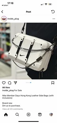 Bolso lateral de cuero para miembros Nike blanco exclusivo de Hong Kong para miembros ¡¡V.RARO!!! Foto 1 de 4