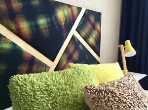 Unique handmade queen size upholstered headboard - Picture 1 of 12