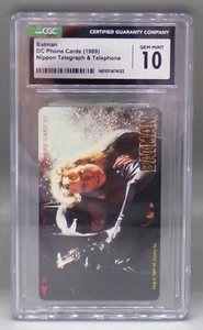 1989 japanische BATMAN CGC 10 EDELSTEINE NEUWERTIG Promo TELEFONKARTE Tim Burton KEATON Pop 1!! - Bild 1 von 3