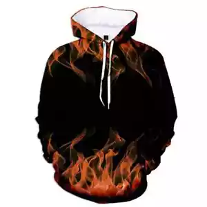 Oversized Flame Haikyuu Hoodie – Trendy Streetwear Sweatshirt - Picture 1 of 2