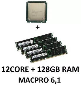 Intel Xeon e5-2697v2 12 Core 2,7 GHz CPU + 128GB 1066 MHz RAM Apple MacPro 6,1 - Imagen 1 de 1