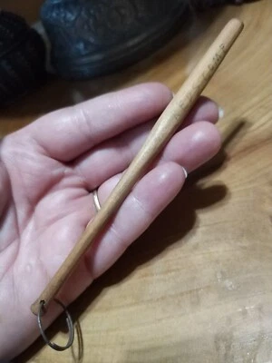 Vintage 1950s handmade wood baseball bat keychain. "Reds come home" - Image 1 of 4