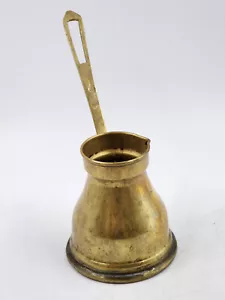 Vintage 4" Brass Turkish Coffee Pot Pitcher Engraved Handle - Picture 1 of 8