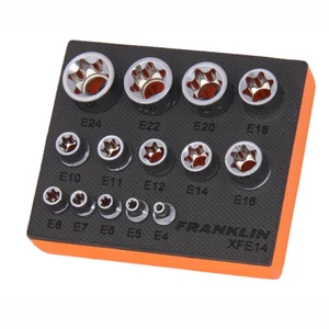 1/4", 3/8" & 1/2" Drive External Torx Socket Set Franklin Tools XFE14 - Picture 1 of 3