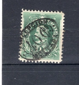 CHILE Colon Columbus oval due cancel CONCEPCION MULTADA 6c on 1c green - Picture 1 of 1