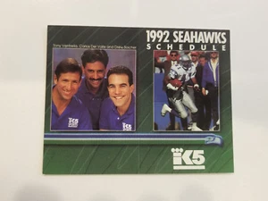 Seattle Seahawks 1992 NFL Football Pocket Schedule - King Television - Picture 1 of 2