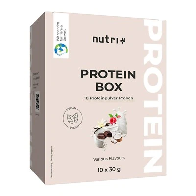 NUTRI-PLUS Protein Pulver Proben - veganes Proteinpulver 3K - Probenset - 10 Sorten je 30 g