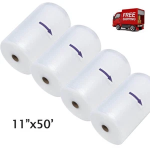 4 Rollen Vakuumversiegelungsbeutel 11" x 50' 4 Mil Geprägt Lebensmittelsparer Aufbewahrungspaket - Bild 1 von 7