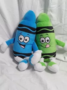 Crayola Crayon Experience Cerulean Blue & Screamin Green Plushies Mall Of Americ - Picture 1 of 3