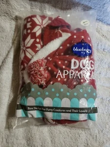 Blueberry Vintage Style Red & White Dog Pet Sweater shirt with hood dogs 20" XXL - Picture 1 of 9