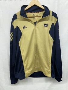 Notre Dame Fighting Irish Jacket Men Large Blue Adidas Scorch Track Windbreaker* - Picture 1 of 5