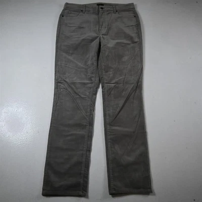 Pantalones para mujer Talbots 10 gris topo pana cintura alta pierna recta 5 bolsillos Foto 1 de 4