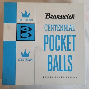 Brunswick Centennial Pocket Billiards Ball Set Gold Crown Pool Balls With Box - Picture 1 of 14