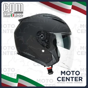 CASCO JET CGM 136A DNA MONO NERO OPACO TAGLIA M (57-58 Cm.) - Foto 1 di 1