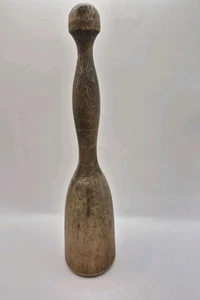 Vintage Antique Primitive Solid Wood Wooden Hand Potato Masher Pestle 11" - Picture 1 of 12
