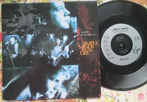 Simple Minds ‎Real Life promo release date stickered Virgin ‎VS 1382 UK 7" Vinyl - Picture 1 of 4