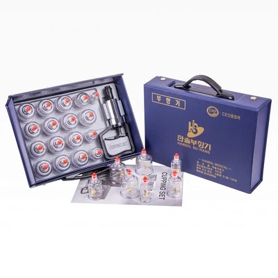 Hansol Cupping Therapy Equipment Set with Pumping Handle 17 Cups (Made in Korea) - Image 1 of 4